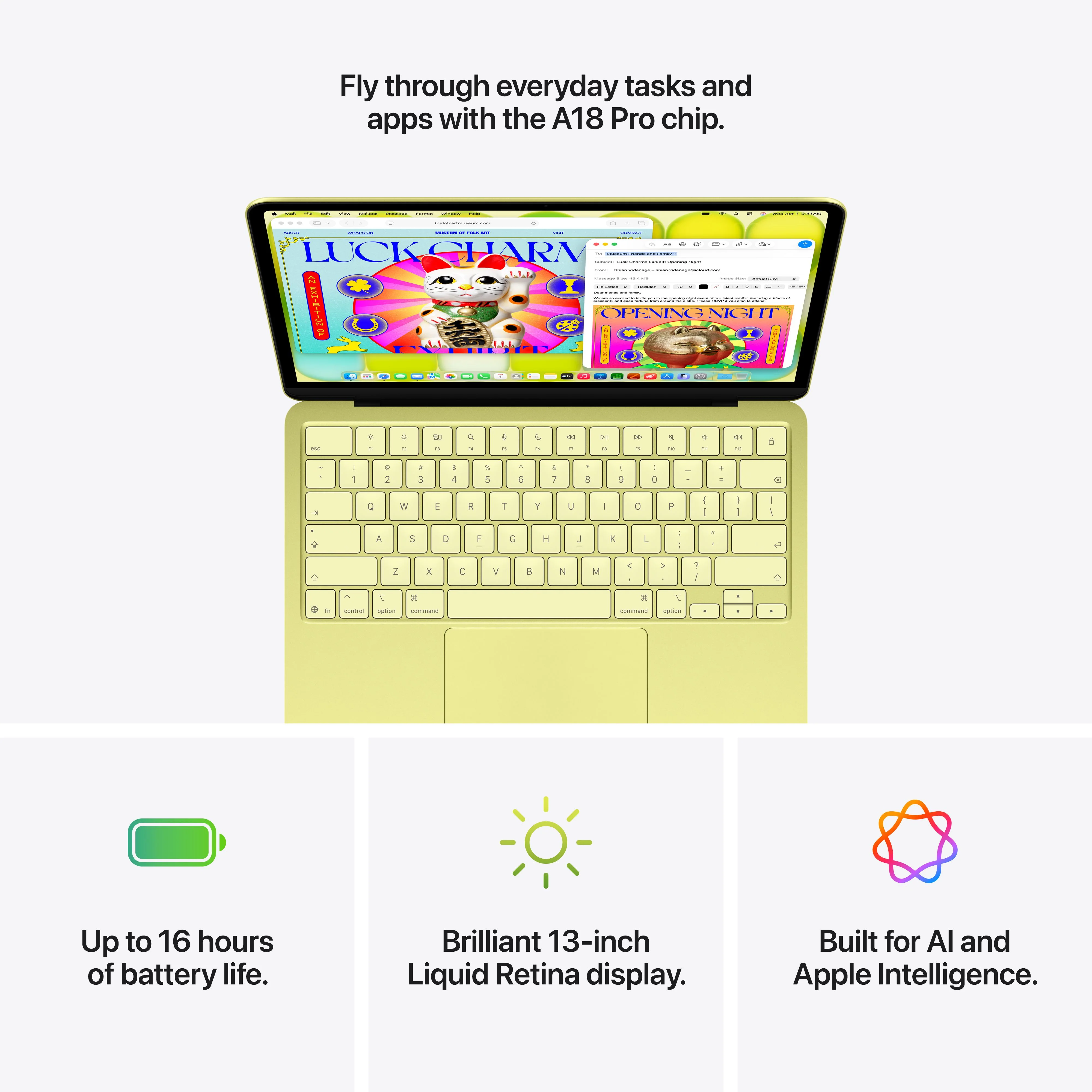 13-inch MacBook Neo: Apple A18 Pro chip with 6‑core CPU and 5‑core GPU, Magic Keyboard, 256GB SSD - Indigo - Image 9