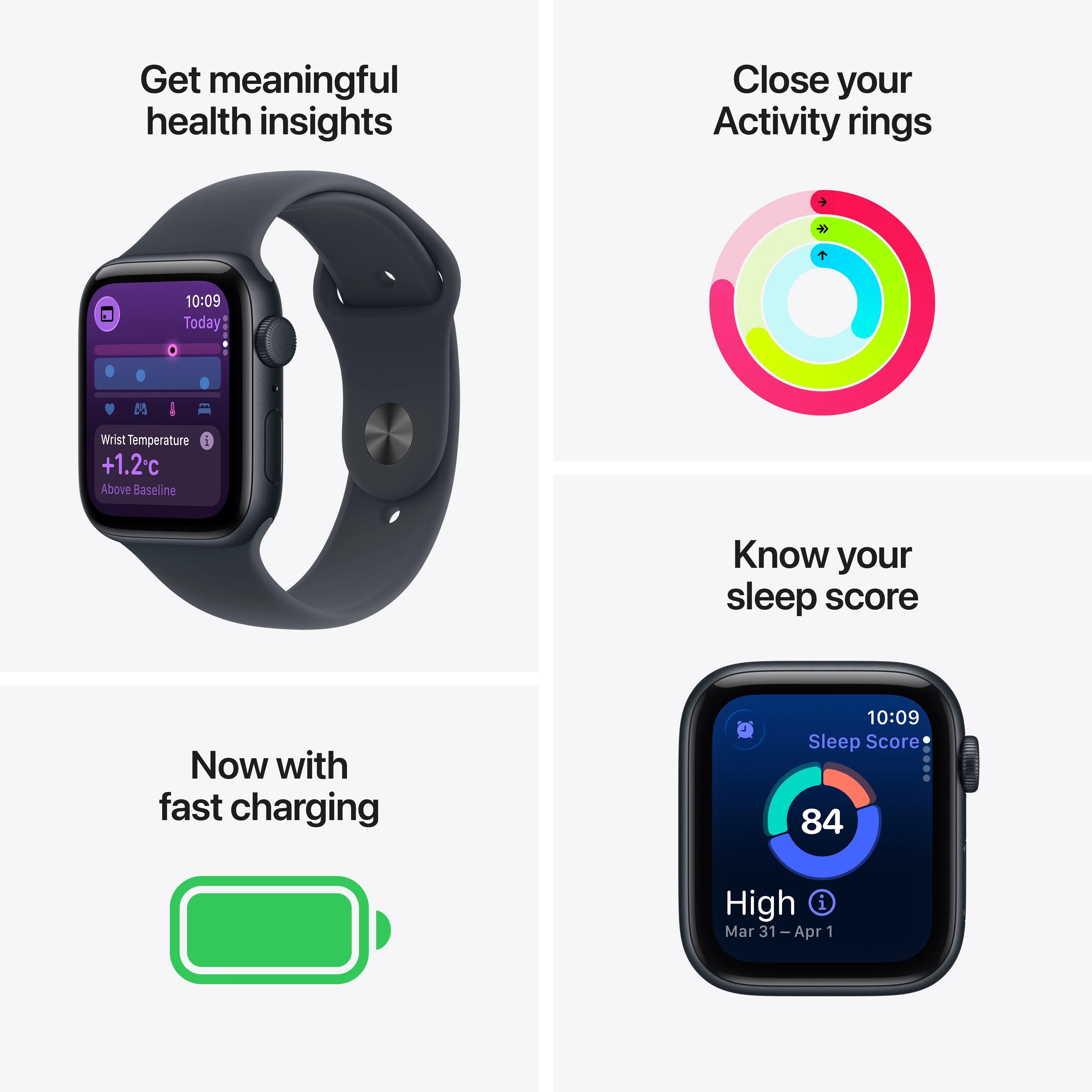 Apple Watch SE 3 GPS 40mm Starlight Aluminium Case with Starlight Sport Band - S/M - Image 3