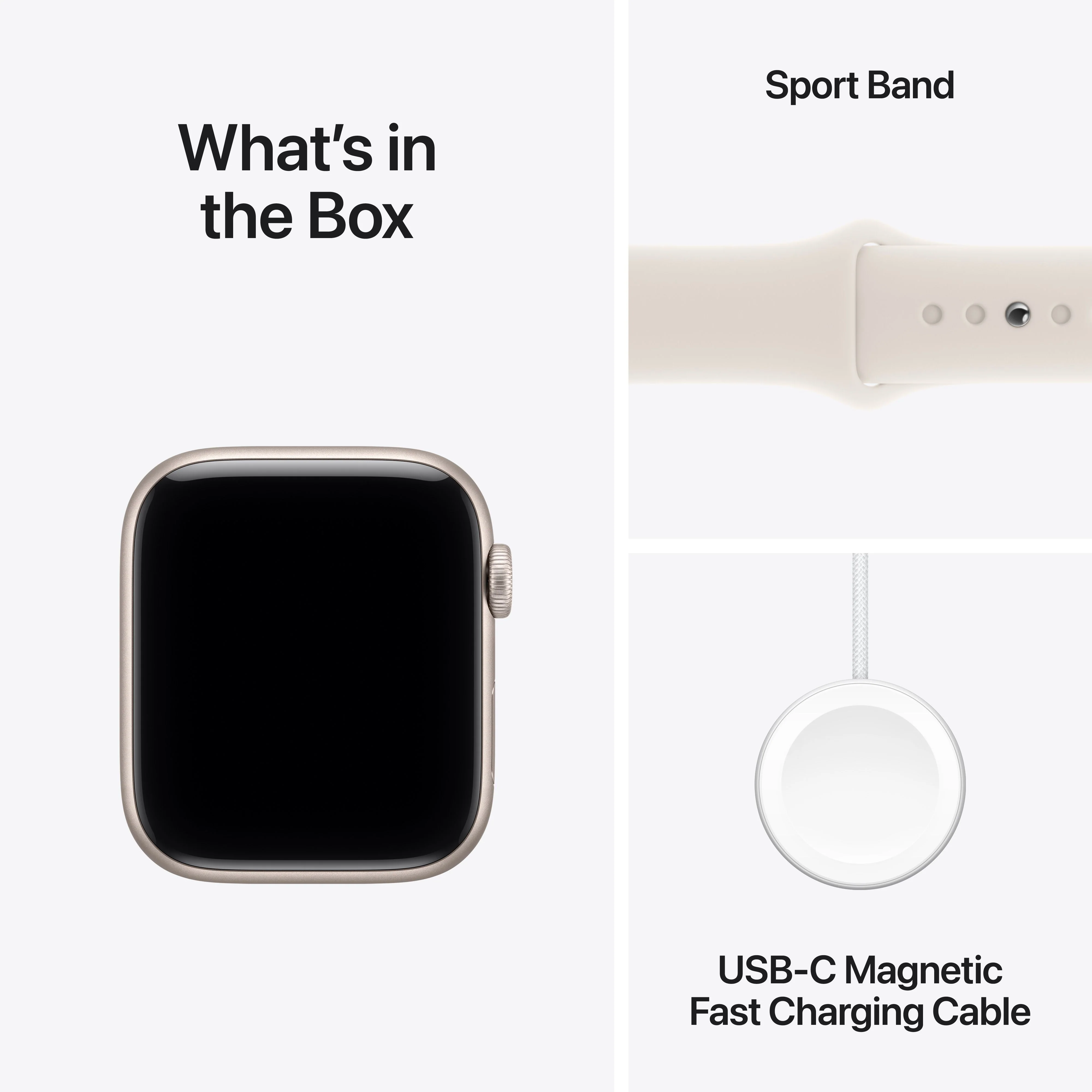 Apple Watch SE 3 GPS 40mm Starlight Aluminium Case with Starlight Sport Band - S/M - Image 9