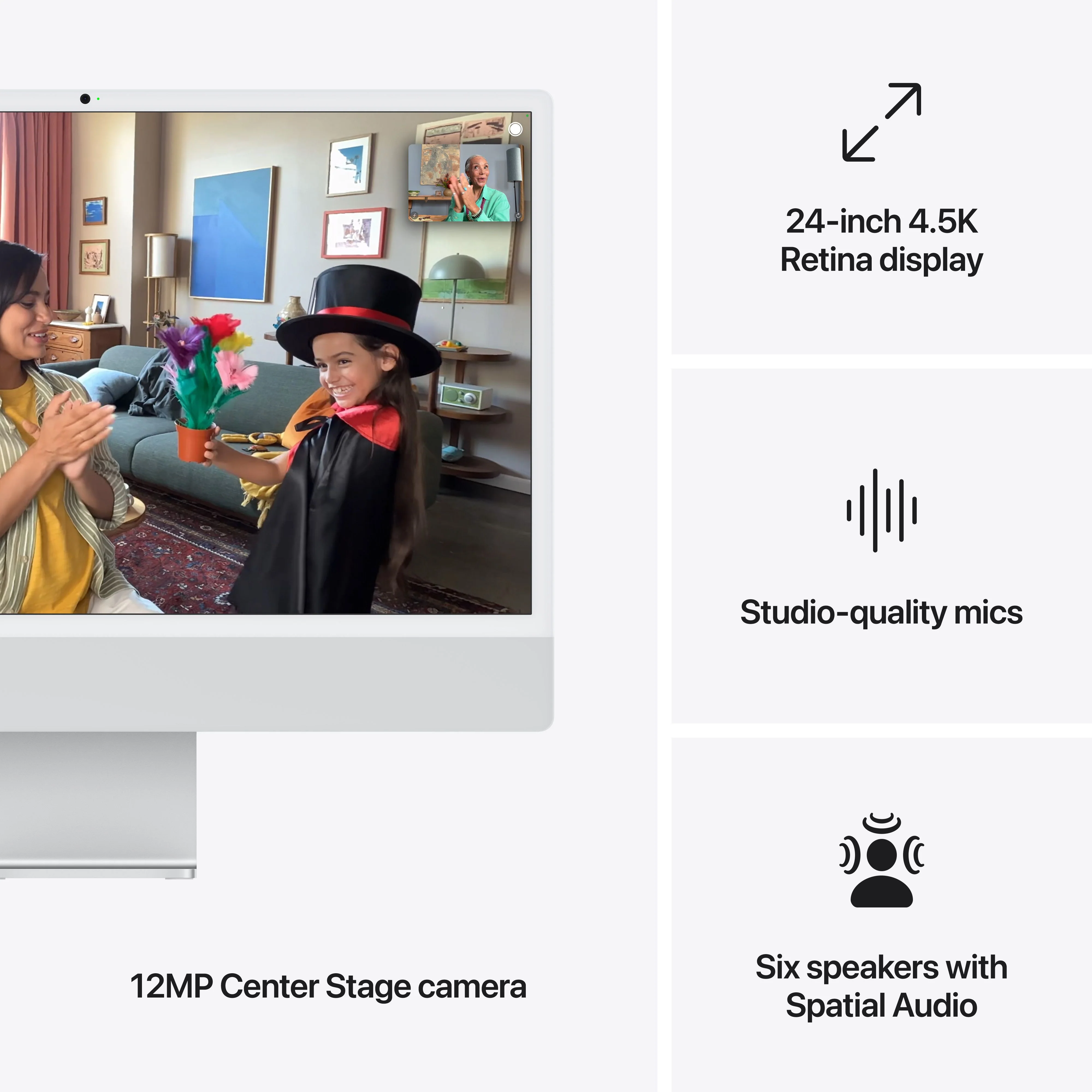 24-inch iMac with Retina 4.5K display: Apple M4 chip with 10-core CPU and 10-core GPU, 512GB SSD - Silver - Image 7
