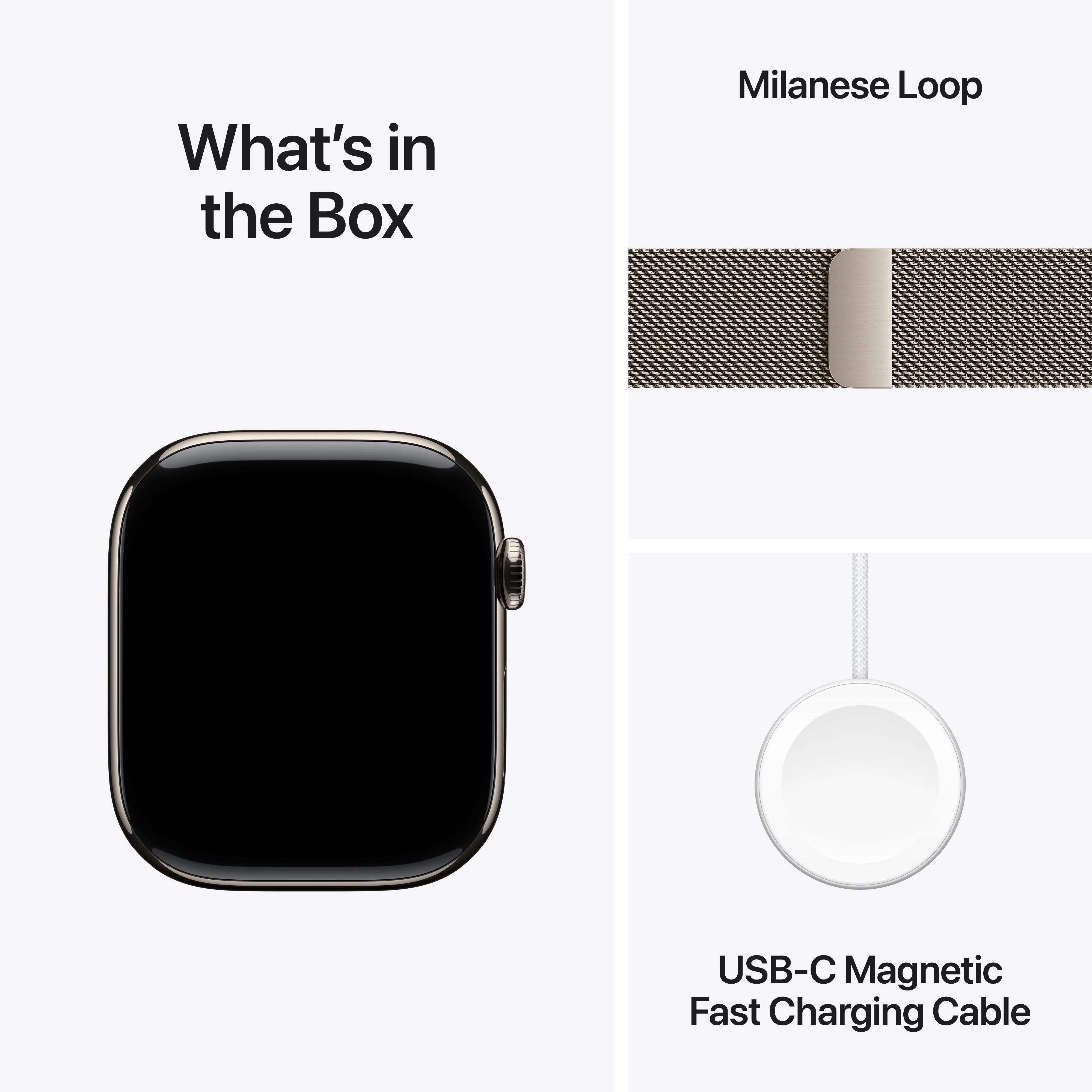 Apple Watch Series 11 GPS + Cellular 46mm Natural Titanium Case with Natural Milanese Loop - M/L - Image 9