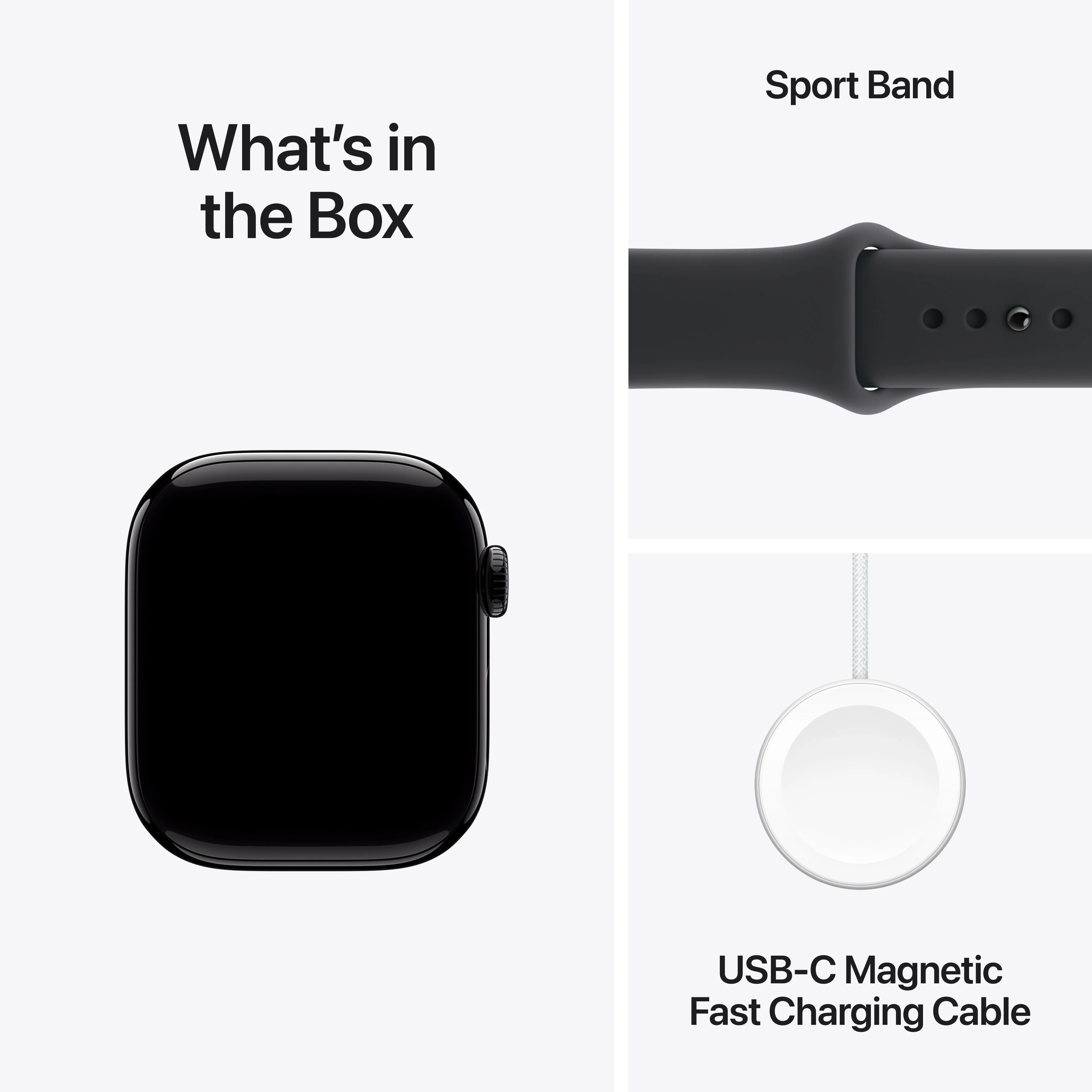 Apple Watch Series 11 GPS + Cellular 42mm Jet Black Aluminium Case with Black Sport Band - S/M - Image 9