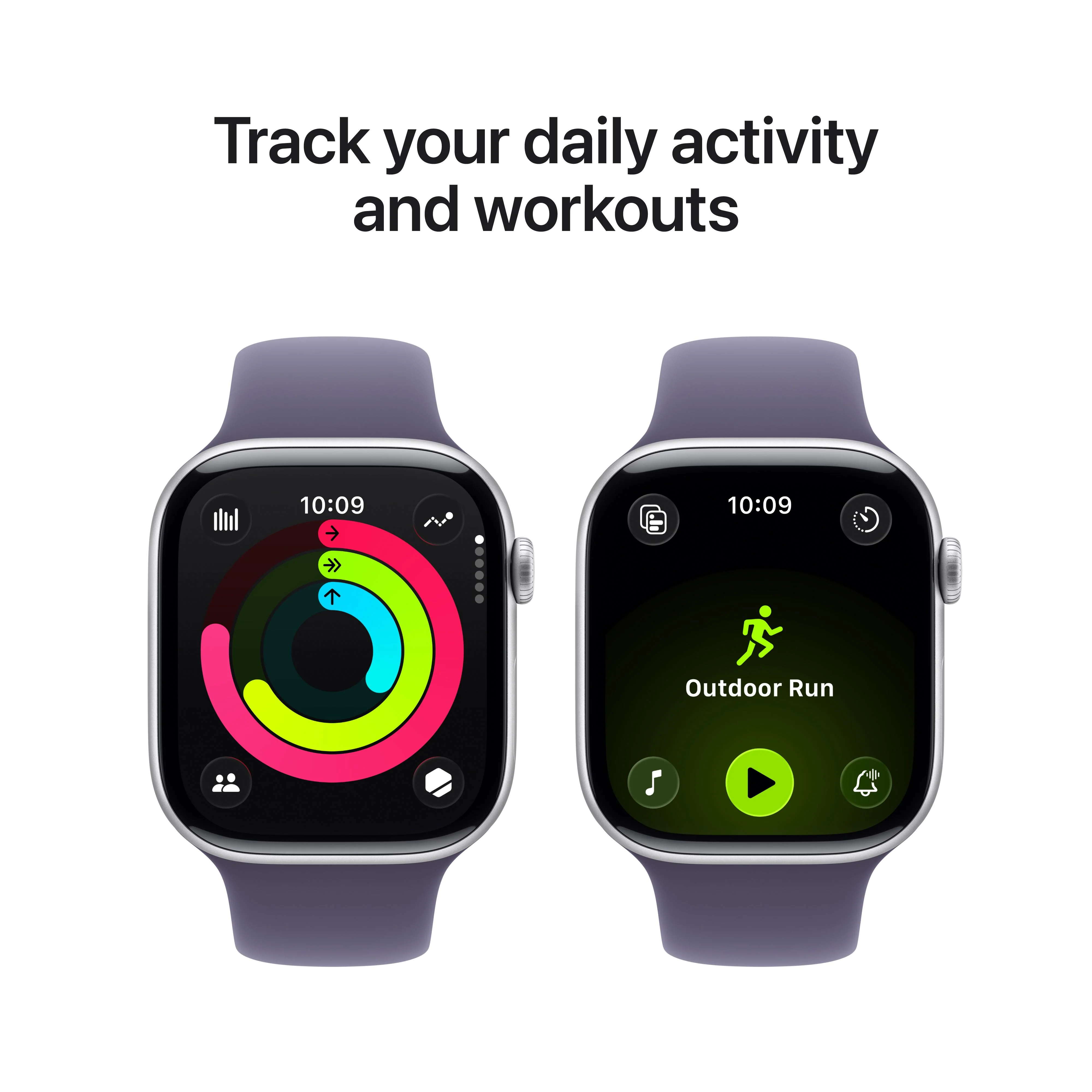 Apple Watch Series 11 GPS + Cellular 46mm Silver Aluminium Case with Purple Fog Sport Band - M/L - Image 4