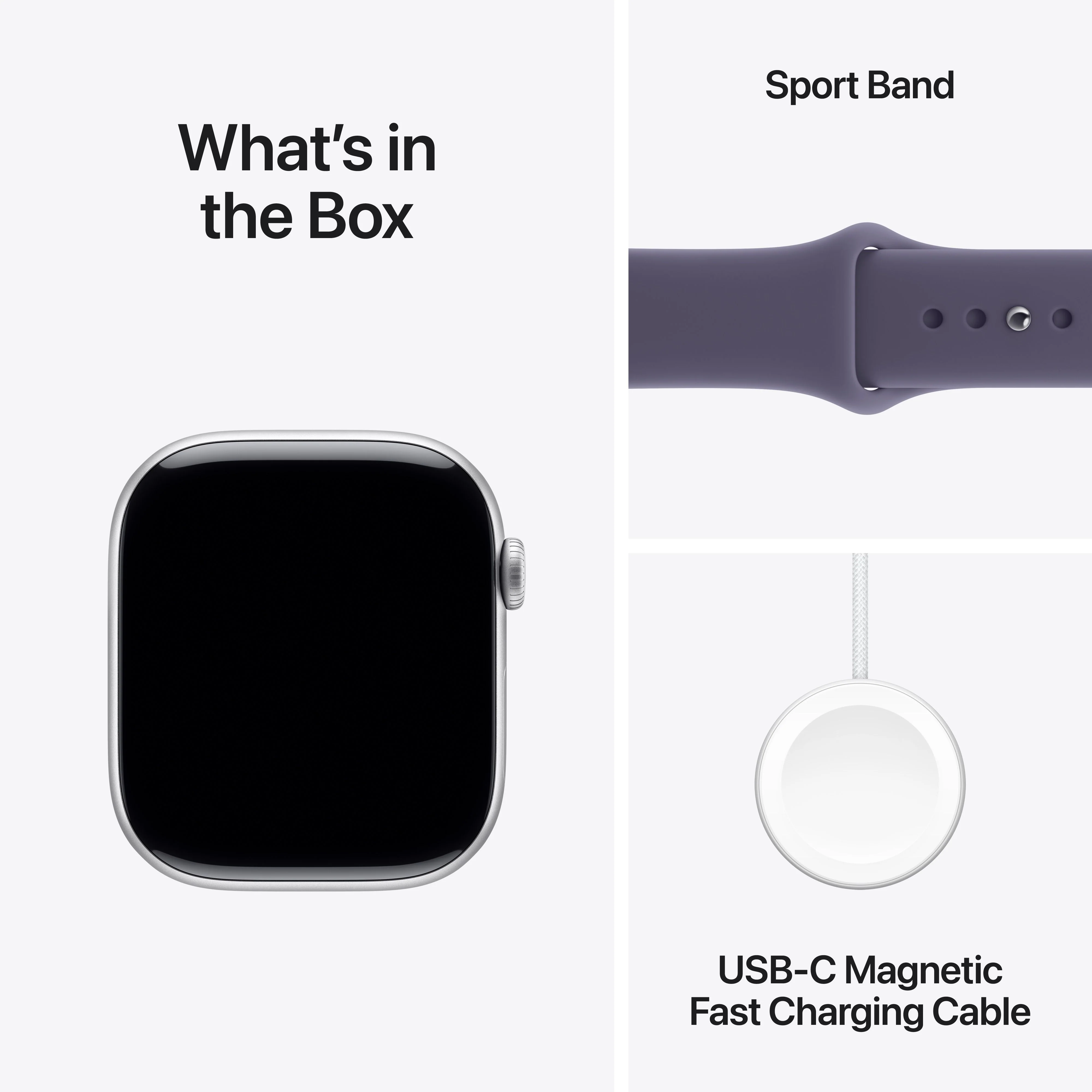 Apple Watch Series 11 GPS + Cellular 46mm Silver Aluminium Case with Purple Fog Sport Band - M/L - Image 9