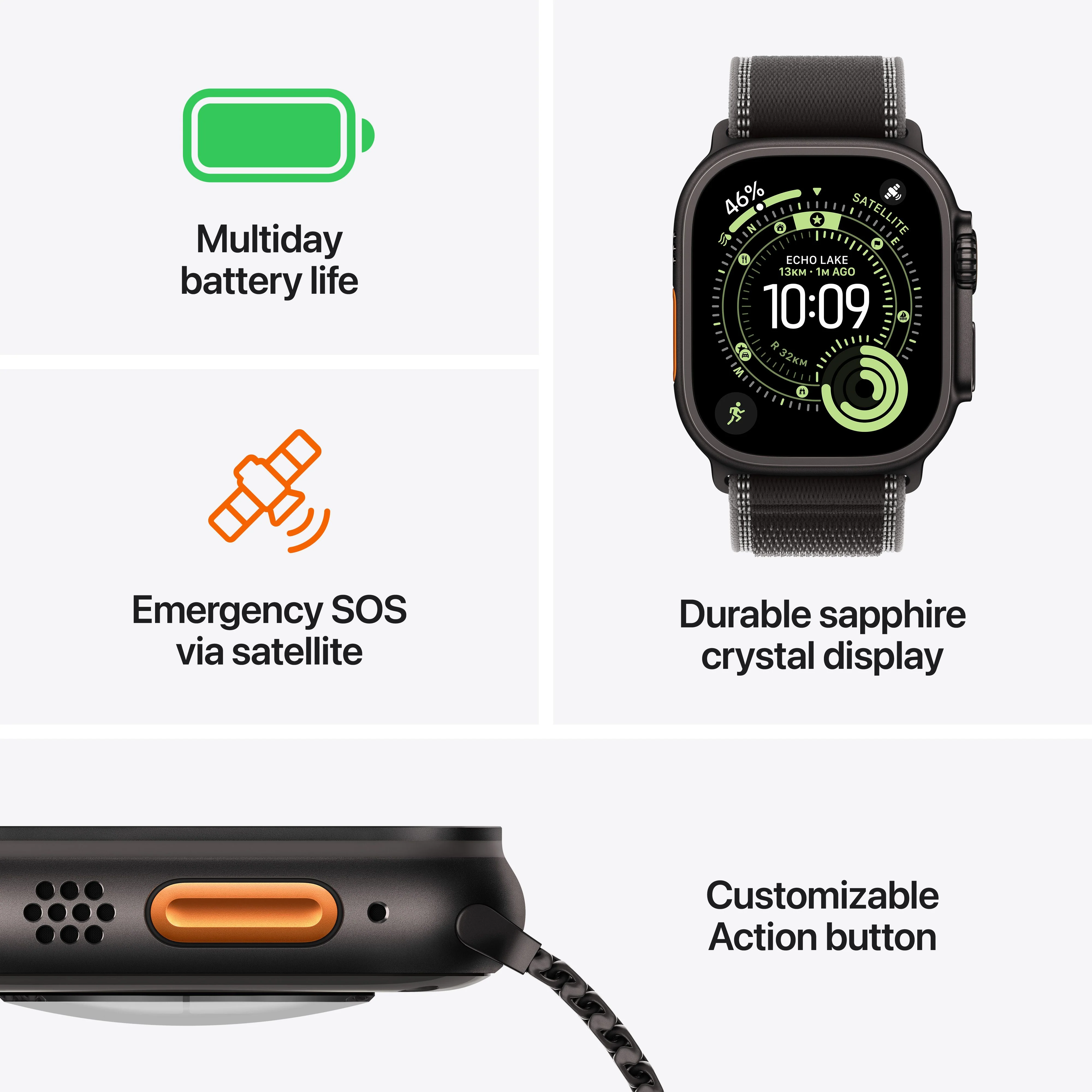 Apple Watch Ultra 3 GPS + Cellular 49mm Natural Titanium Case with Natural Titanium Milanese Loop - Medium - Image 3
