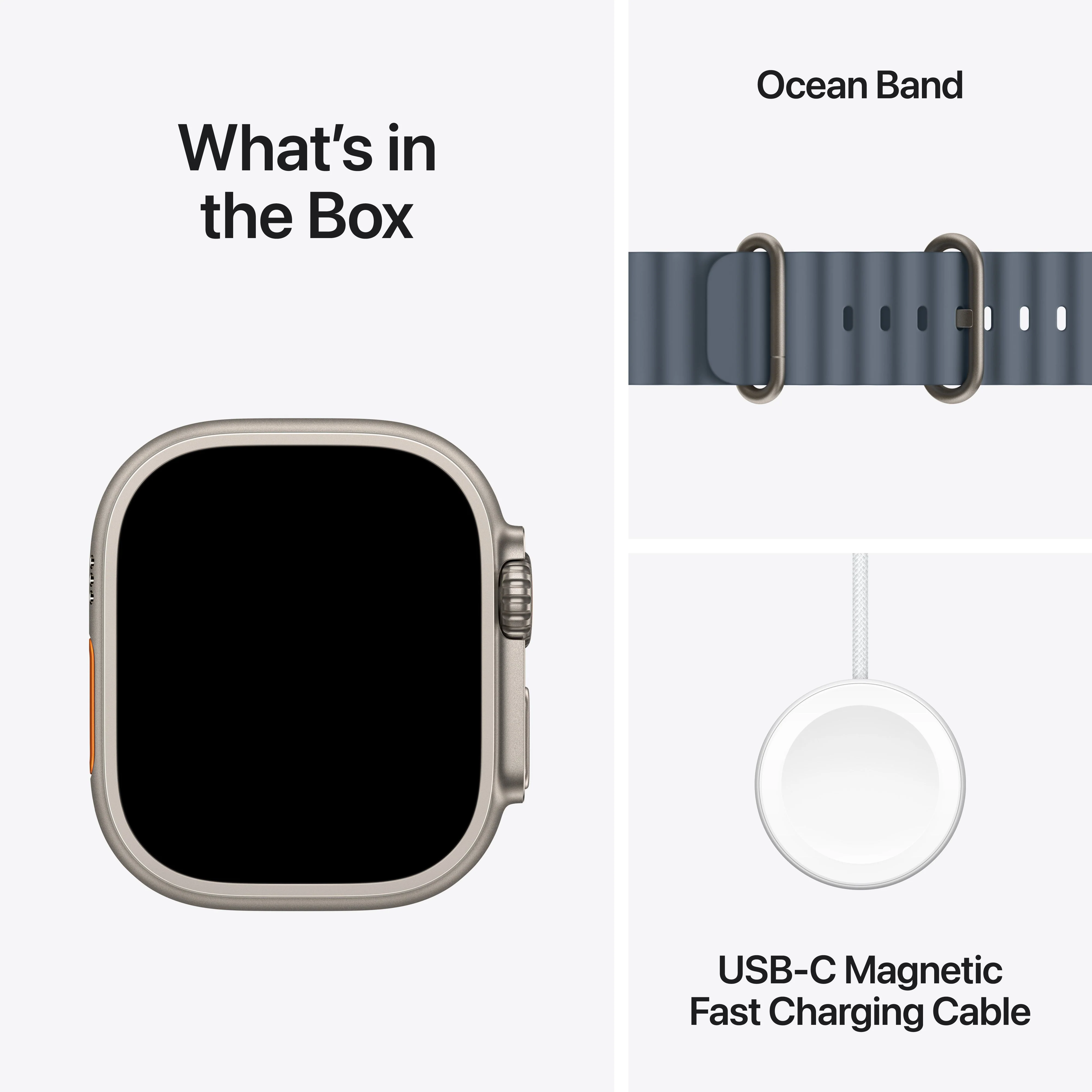 Apple Watch Ultra 3 GPS + Cellular 49mm Natural Titanium Case with Anchor Blue Ocean Band - Image 9