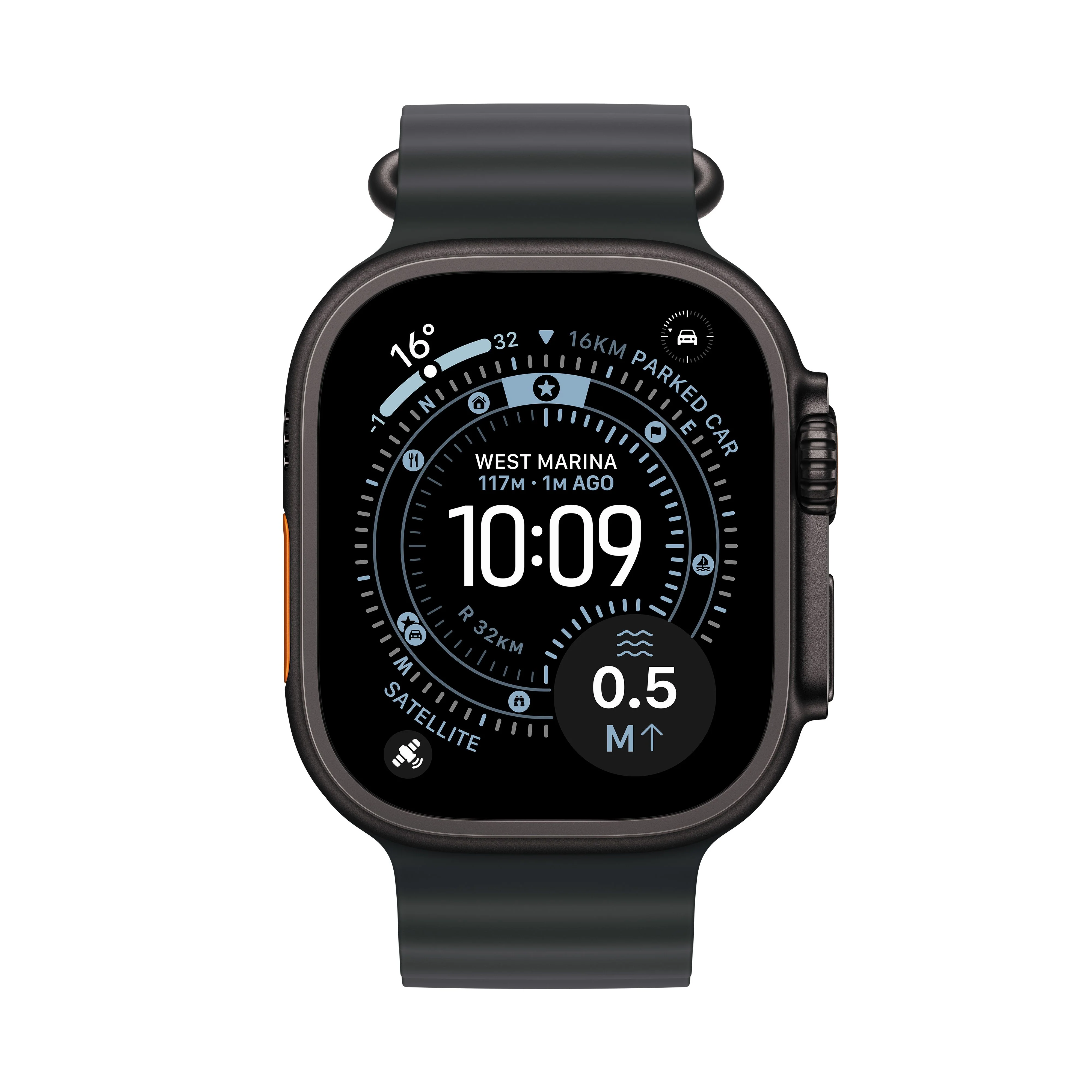 Apple Watch Ultra 3 GPS + Cellular 49mm Black Titanium Case with Black Ocean Band - Image 2