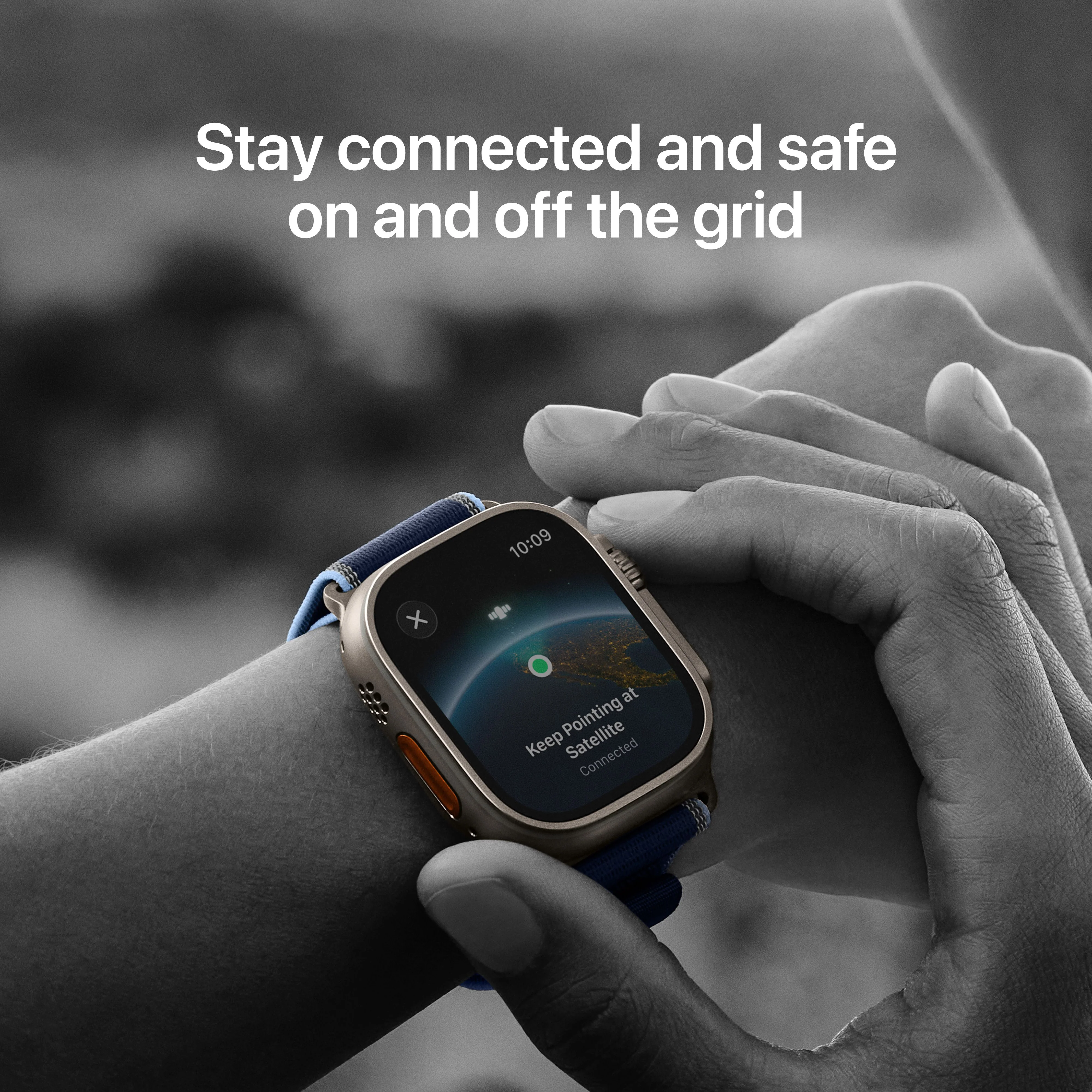 Apple Watch Ultra 3 GPS + Cellular 49mm Natural Titanium Case with Blue/Bright Blue Trail Loop - M/L - Image 4