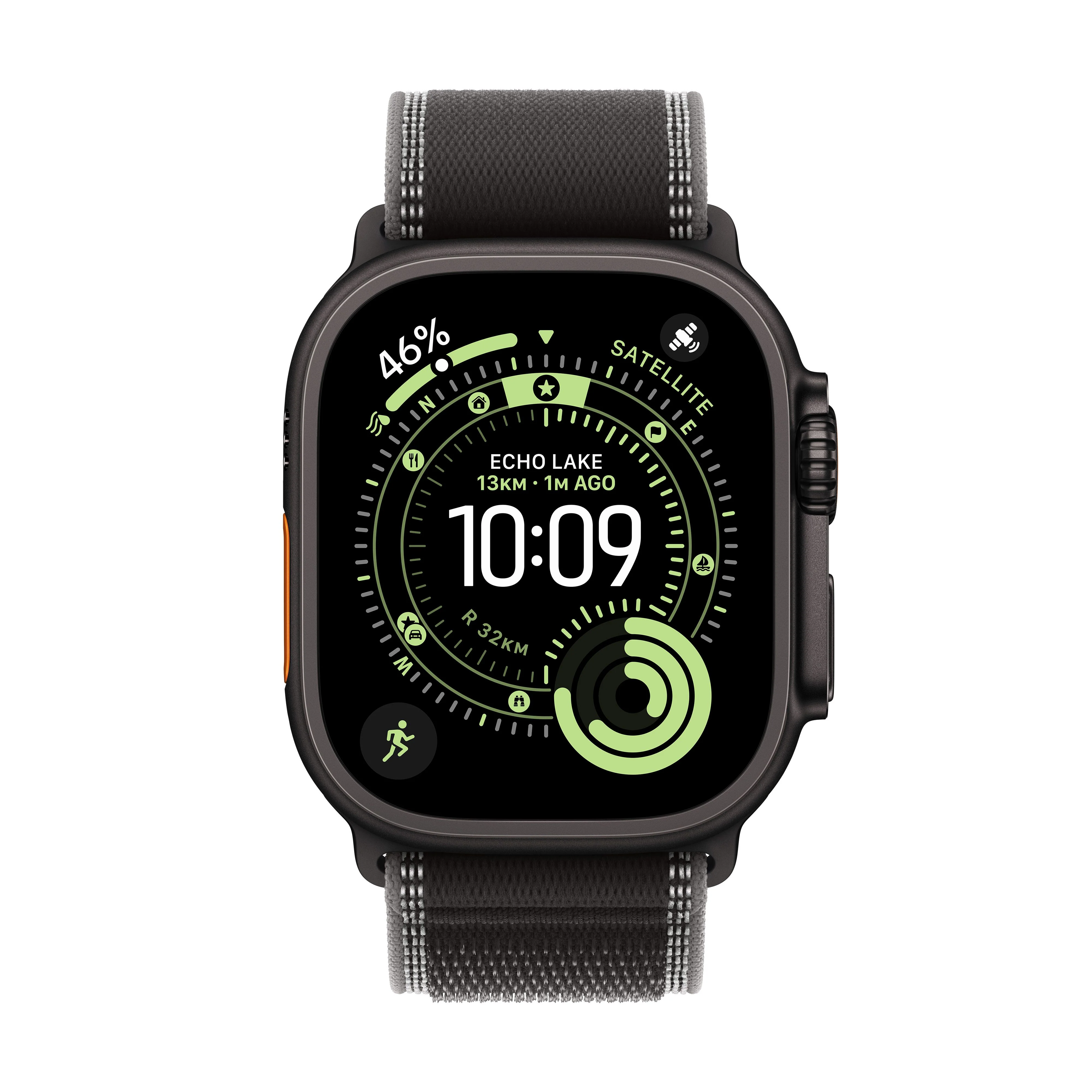 Apple Watch Ultra 3 GPS + Cellular 49mm Black Titanium Case with Black/Charcoal Trail Loop - M/L - Image 2