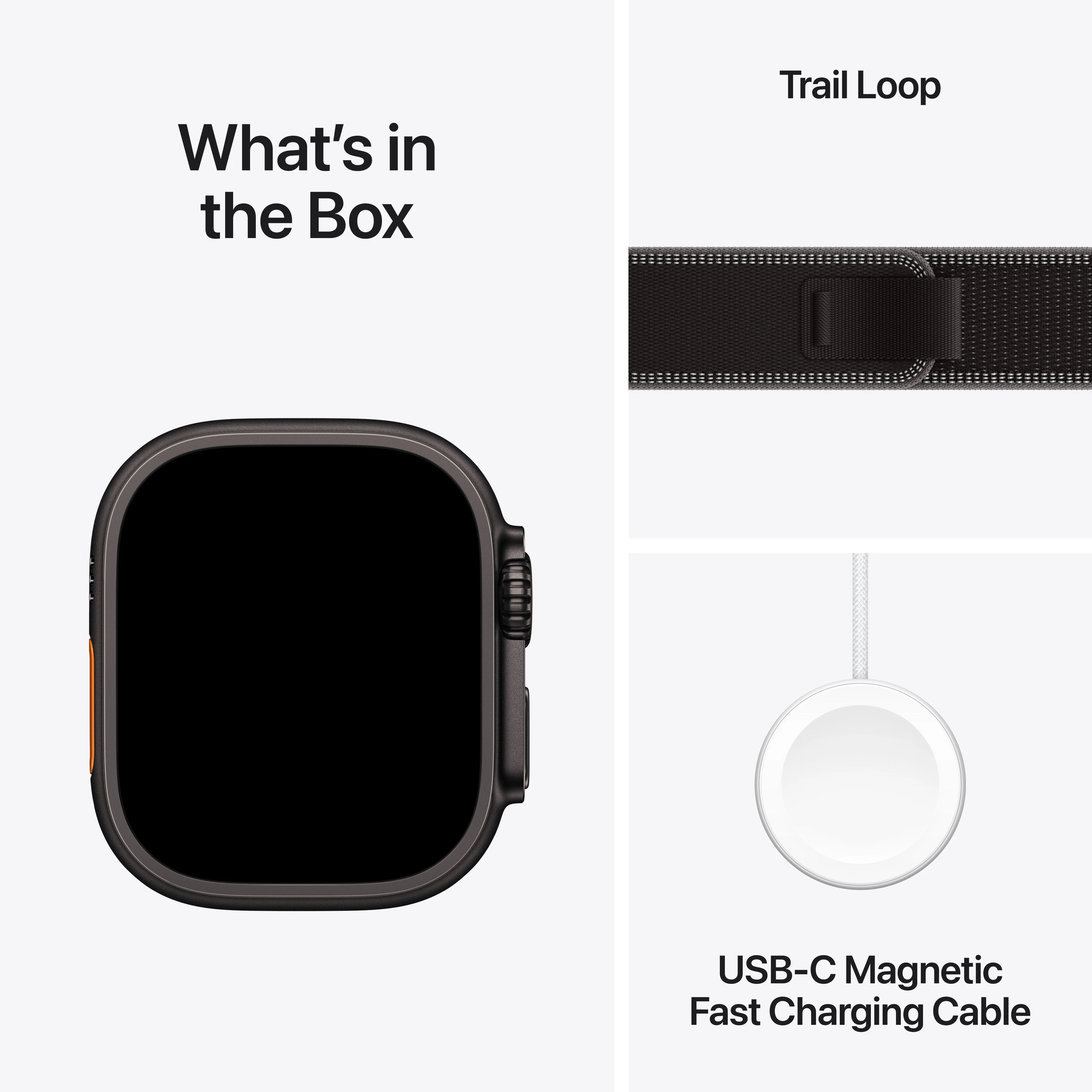 Apple Watch Ultra 3 GPS + Cellular 49mm Black Titanium Case with Black/Charcoal Trail Loop - M/L - Image 9