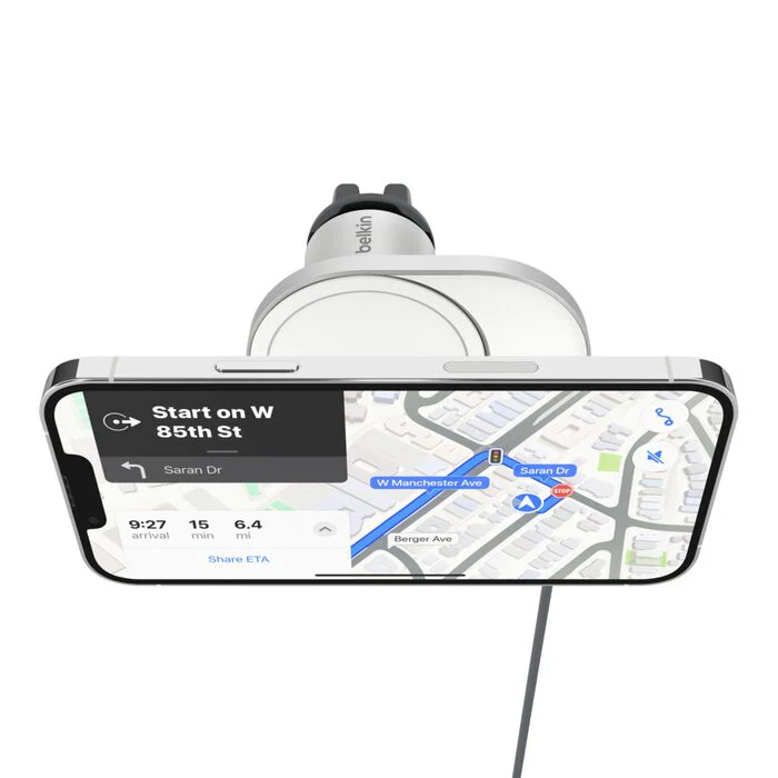 Belkin BoostCharge Pro Magnetic Wireless Car Charger with Qi2 15W Grey - Image 3