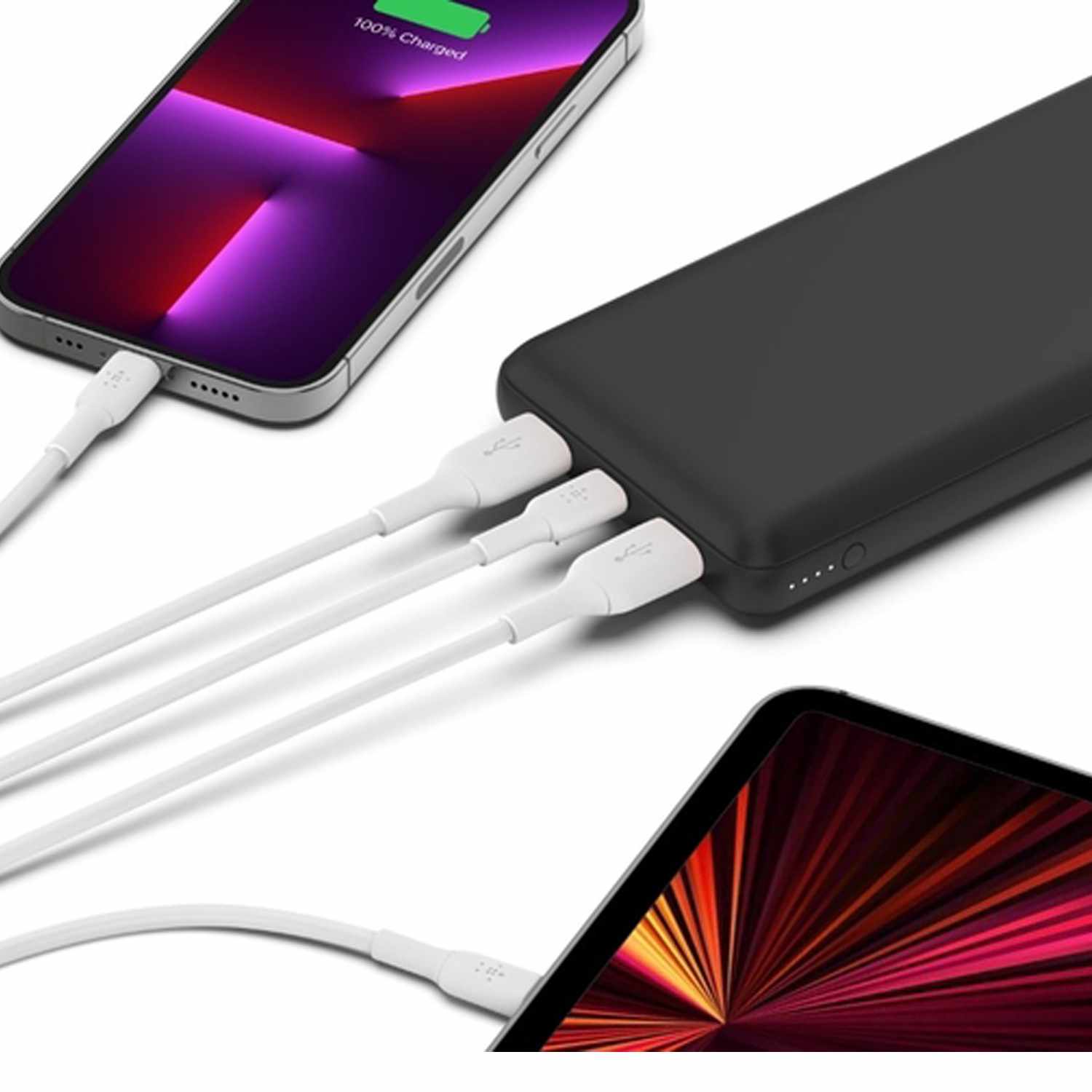 Belkin Power Bank, 20 000 mAh USB-A & C 15W - Black - Image 4