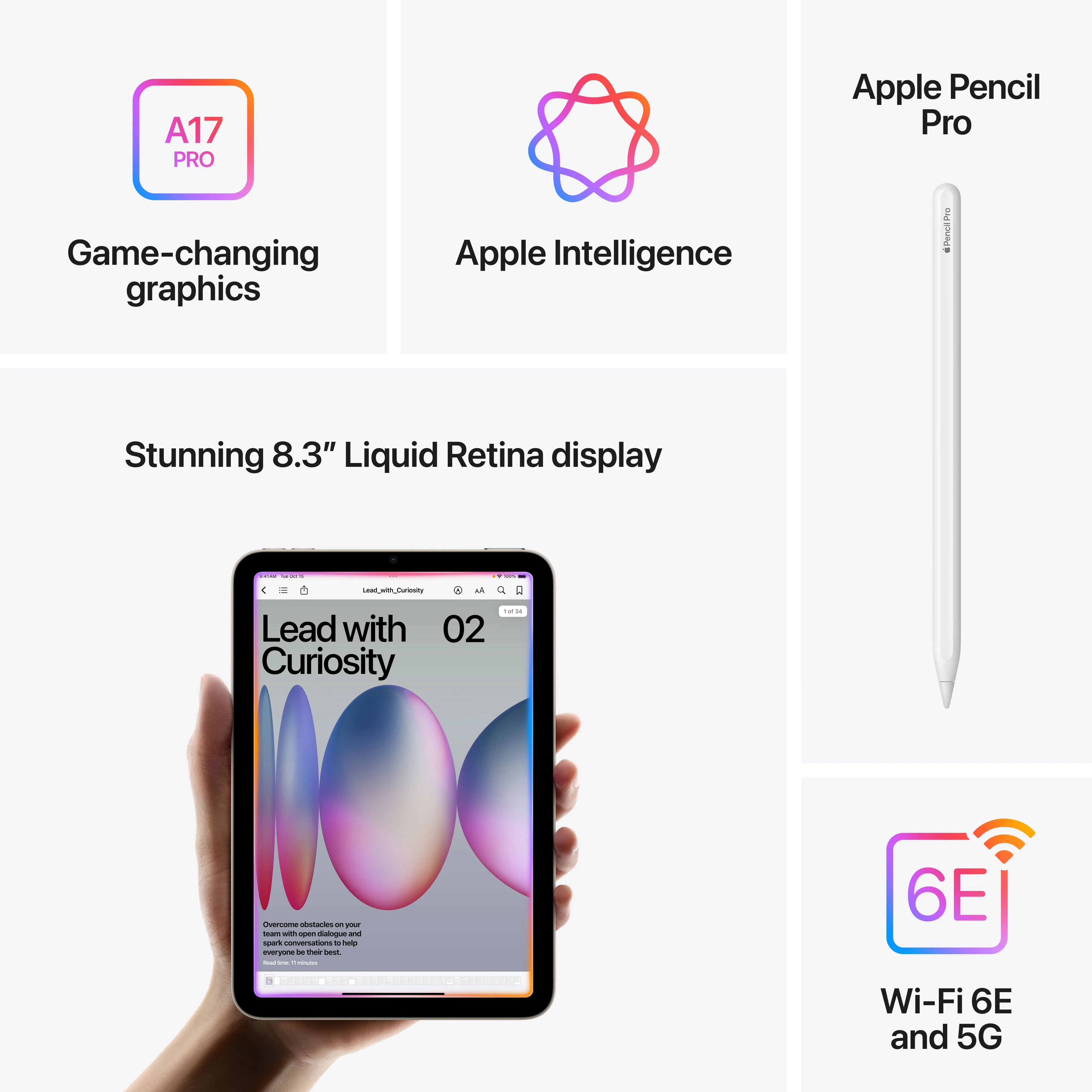 iPad mini Wi-Fi + Cellular 128GB - Starlight (A17 Pro) - Image 7