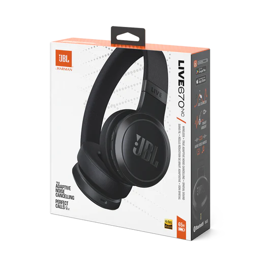 JBL Live 670NC Wireless On-Ear Noise Cancelling Headphones - Black - Image 7