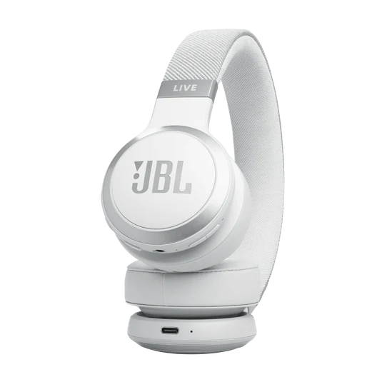 JBL Live 670NC Wireless On-Ear Noise Cancelling Headphones - White - Image 4
