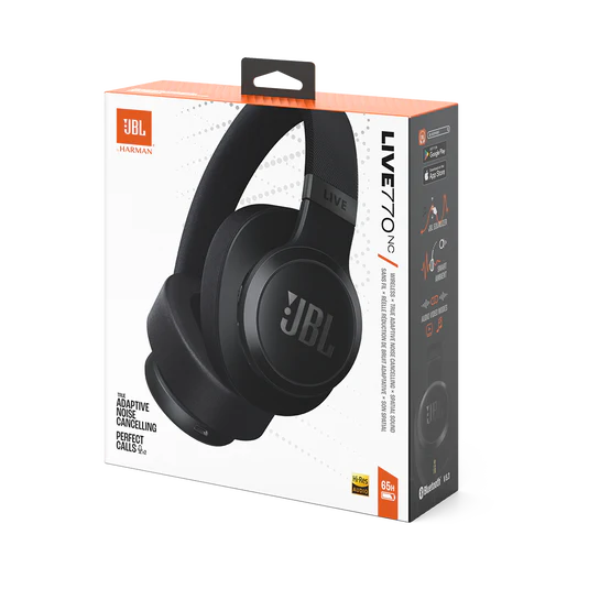 JBL Live 770NC Wireless Over Ear Noise Cancelling Headphones - Black - Image 7