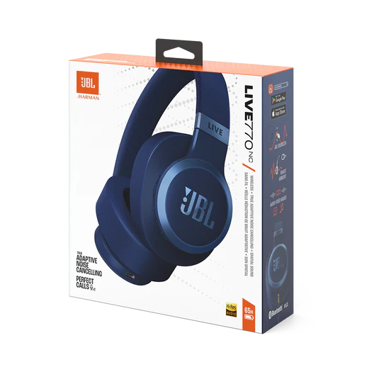 JBL Live 770NC Wireless Over Ear Noise Cancelling Headphones - Blue - Image 7