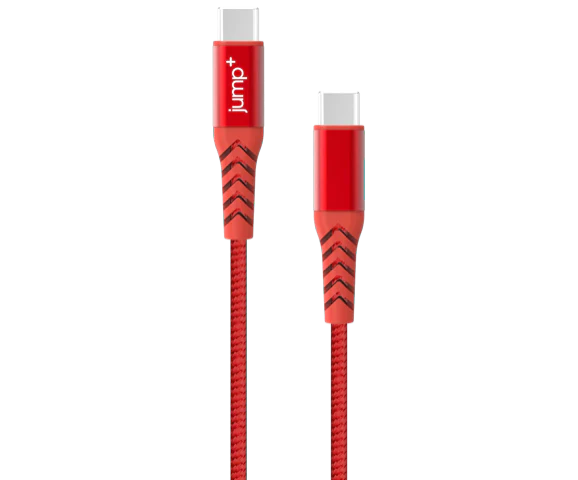 jump+ USB-C to USB-C 1M Braided Cable - Red
