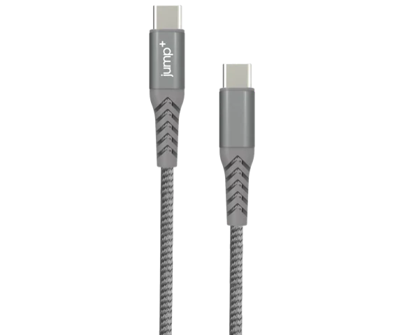 jump+ USB-C to USB-C 1M Braided Cable - Space Grey