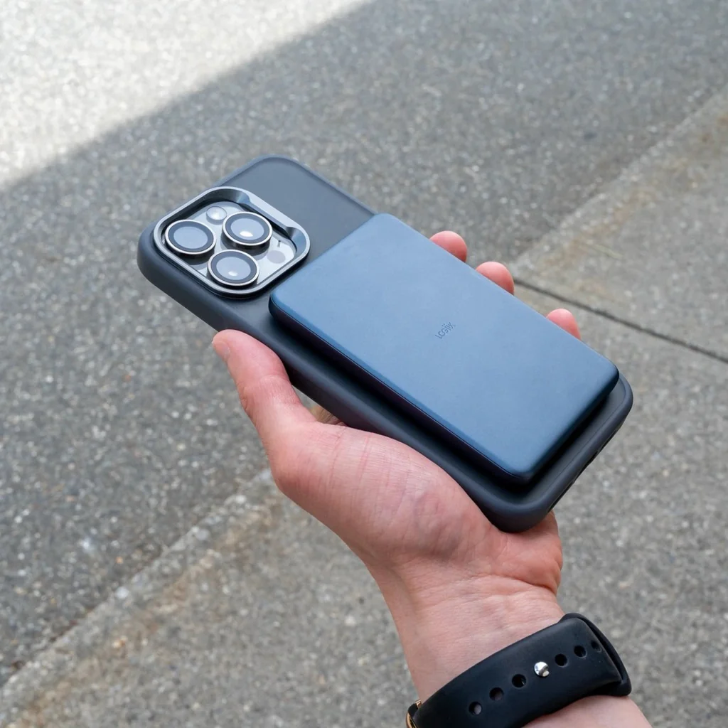 LOGiiX Piston Power 5000 mAh Slim Mag (Qi2) - Midnight Blue - Image 3