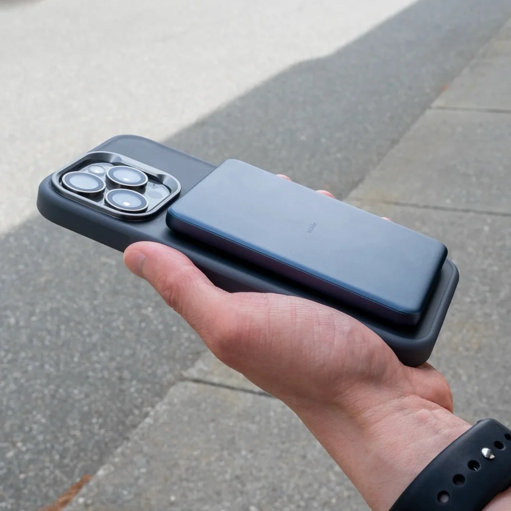 LOGiiX Piston Power 5000 mAh Slim Mag (Qi2) - Midnight Blue - Image 4