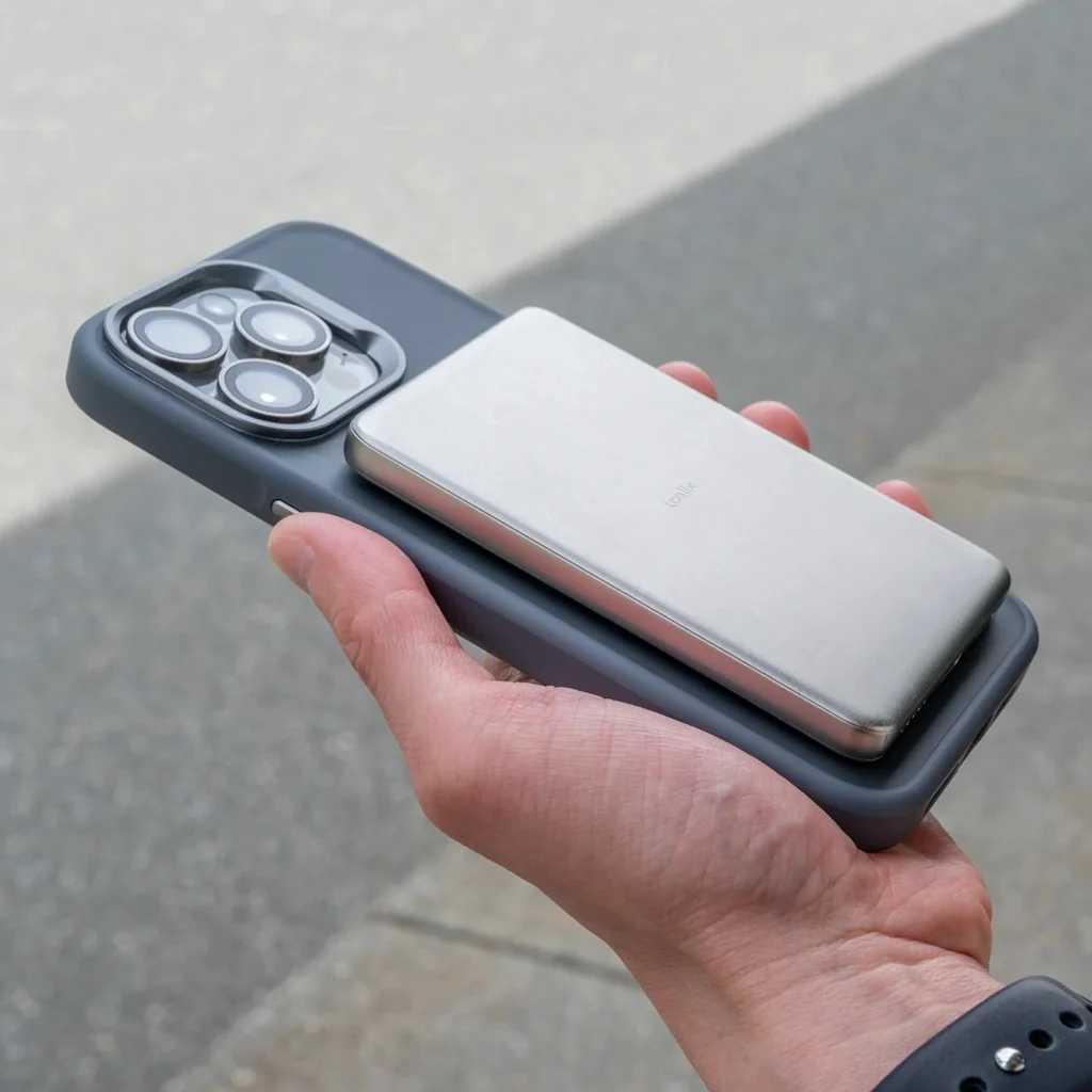 LOGiiX Piston Power 5000 mAh Slim Mag (Qi2) - Titanium - Image 4