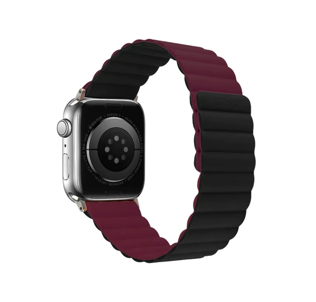 Logiix - Magnetic Silicone - Black/Burgundy - Large Watch