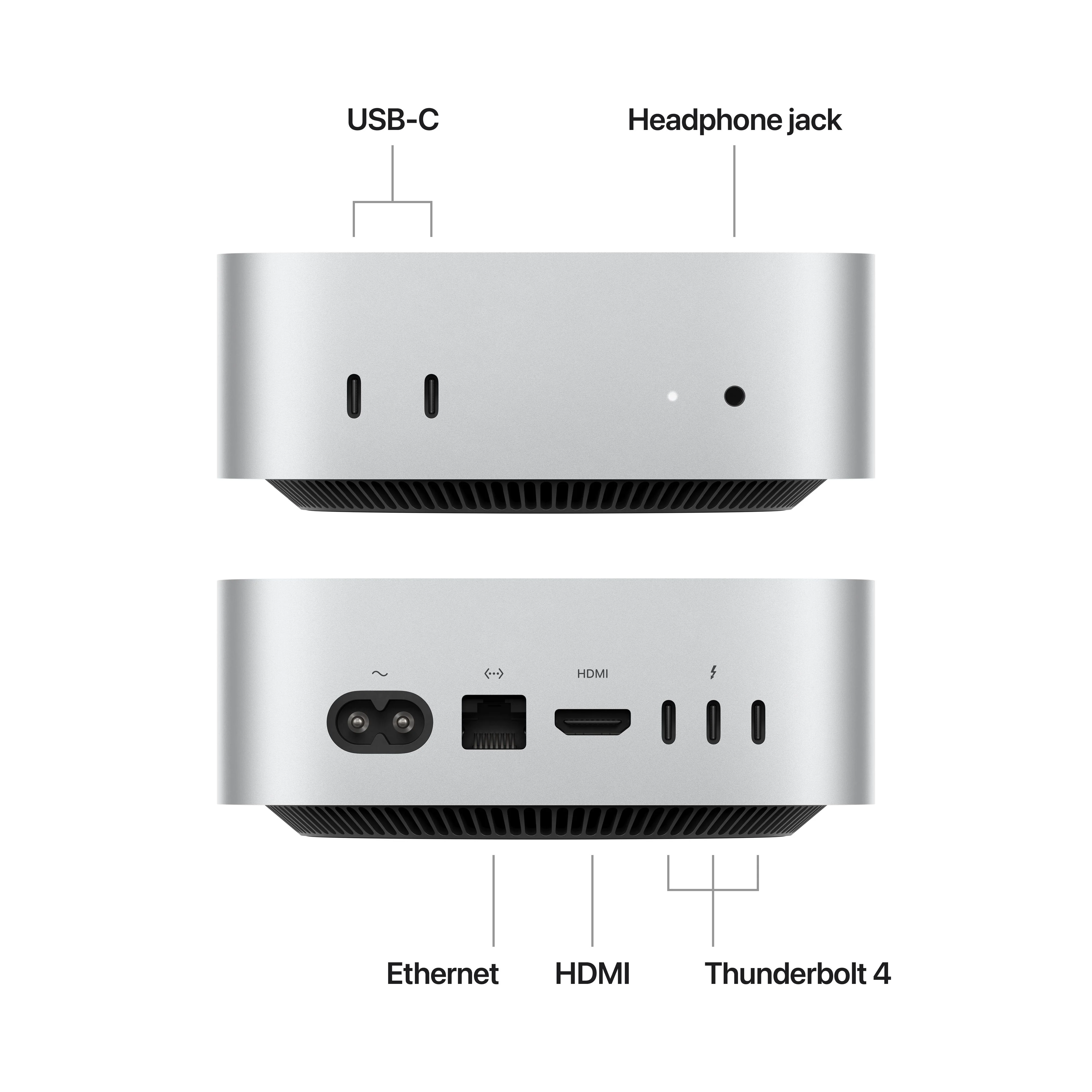 Mac mini: Apple M4 chip with 10-core CPU and 10-core GPU, 512GB SSD - Silver - Image 2