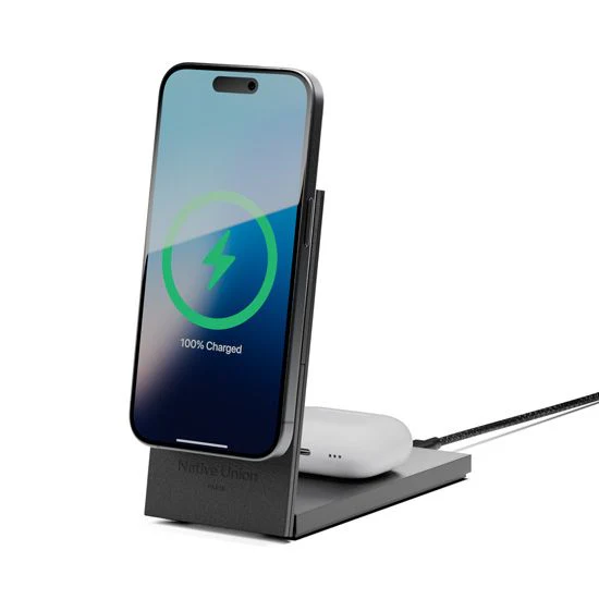 Native Union RISE 2-IN-1 Qi2 Wireless Charger - Black - Image 2