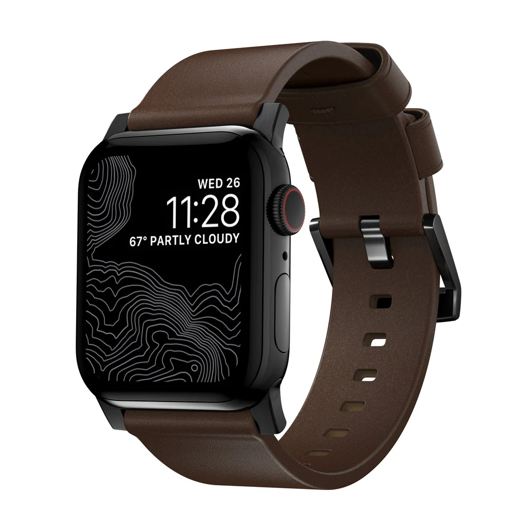 Nomad - Leather Strap - Brown Leather / Black Hardware - Large Watch