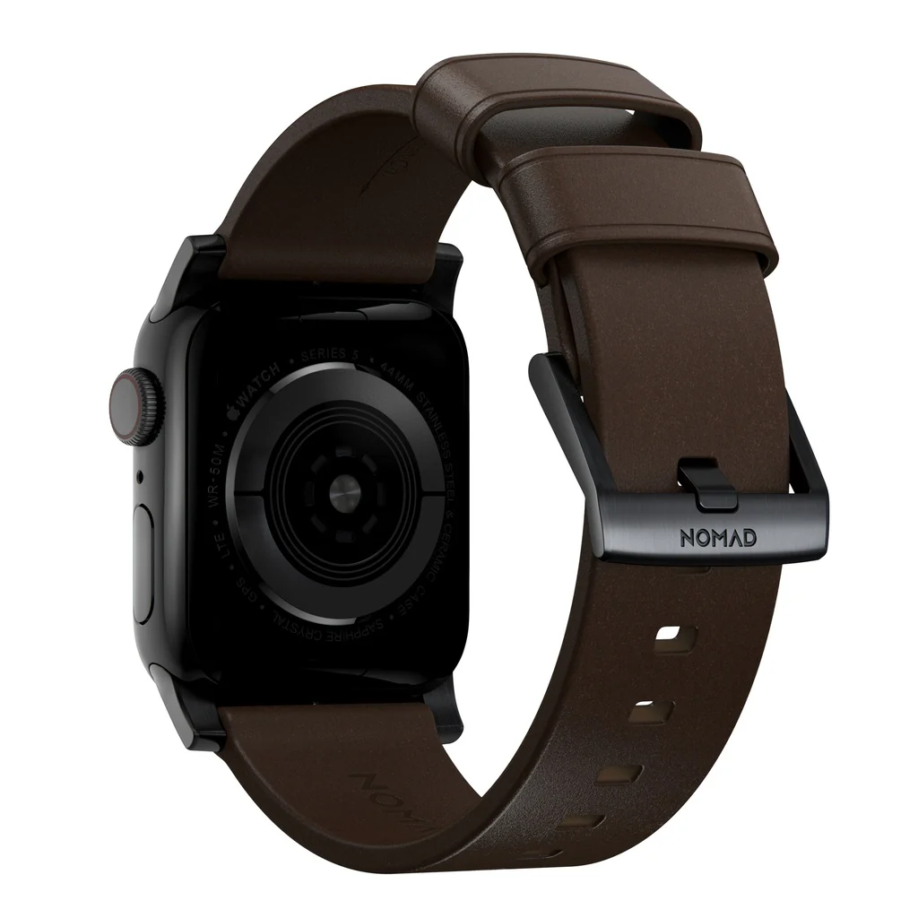 Nomad - Leather Strap - Brown Leather / Black Hardware - Large Watch - Image 2