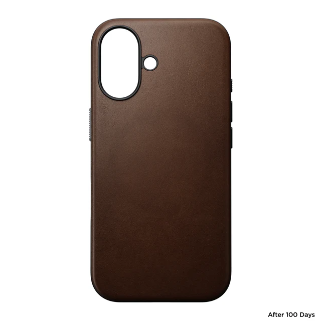 Nomad Modern Leather Case with MagSafe for iPhone 16 - Brown - Image 3