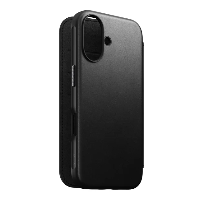 Nomad Modern Leather Folio Case with MagSafe for iPhone 16 - Black - Image 5