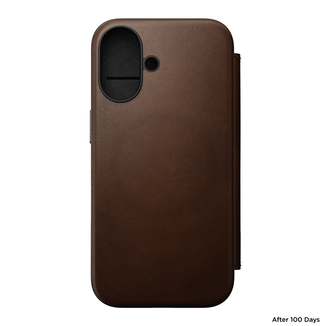 Nomad Modern Leather Folio Case with MagSafe for iPhone 16 - Brown - Image 4