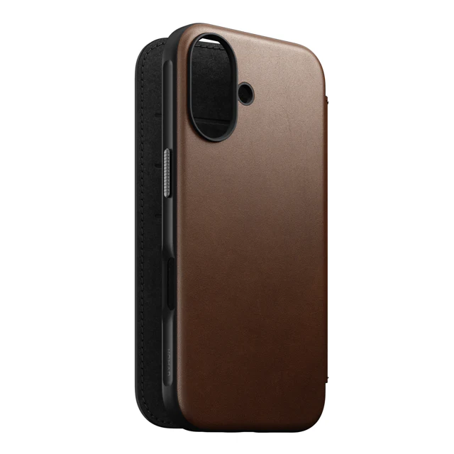Nomad Modern Leather Folio Case with MagSafe for iPhone 16 - Brown - Image 5