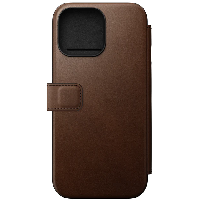 Nomad Modern Leather Folio Case with MagSafe for iPhone 16 Pro - Brown - Image 3