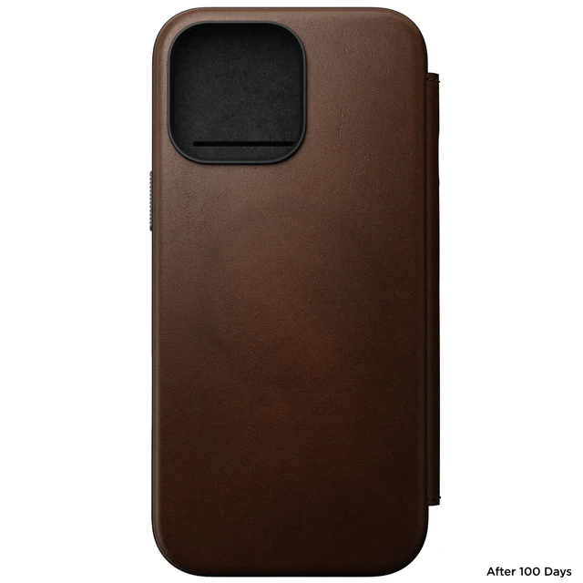 Nomad Modern Leather Folio Case with MagSafe for iPhone 16 Pro - Brown - Image 4