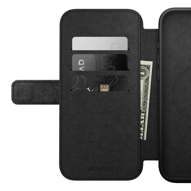 Nomad Modern Leather Folio Case with MagSafe for iPhone 16 Pro - Brown - Image 8