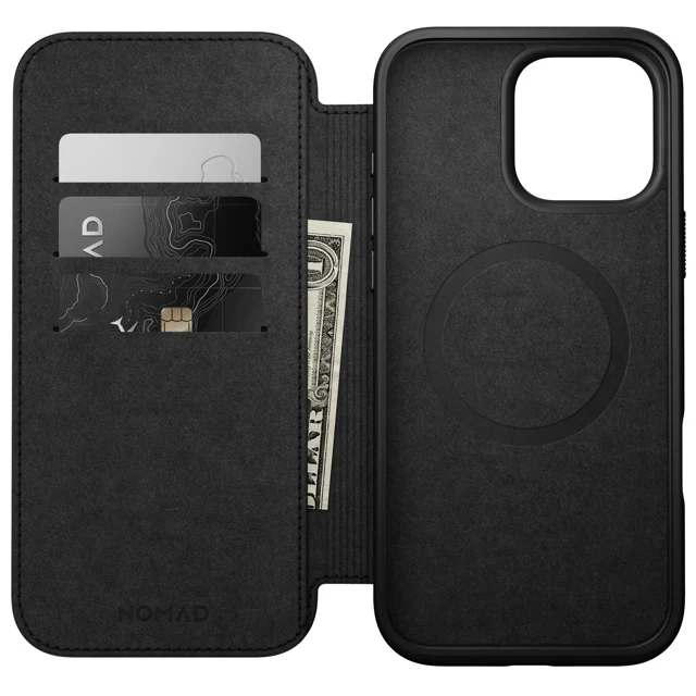 Nomad Modern Leather Folio Case with MagSafe for iPhone 16 Pro Max - Brown - Image 6