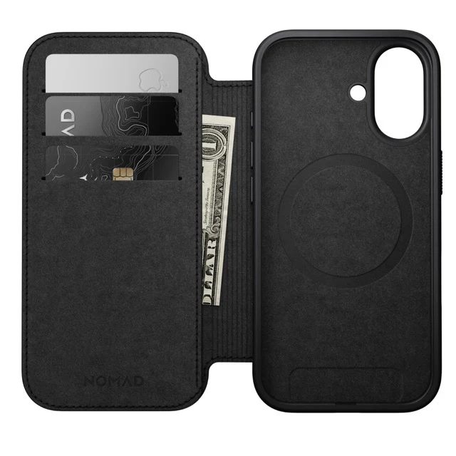 Nomad Modern Leather Folio Case with MagSafe for iPhone 17 - Black - Image 7