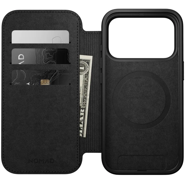 Nomad Modern Leather Folio Case with MagSafe for iPhone 17 Pro - Black - Image 7