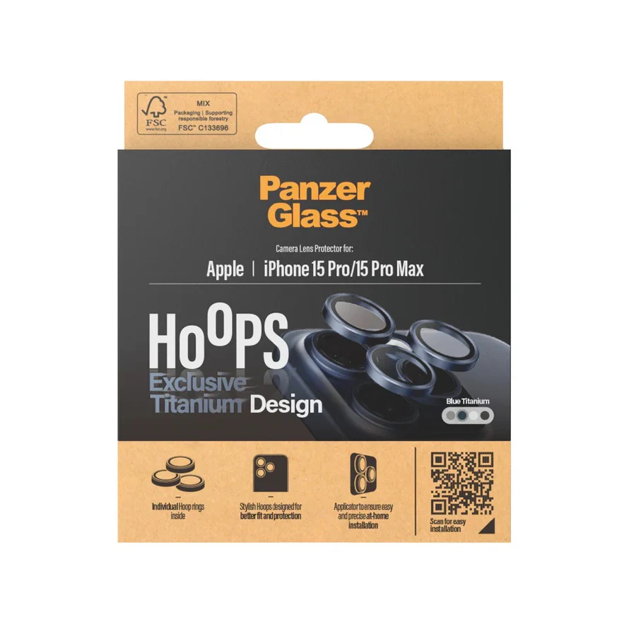 PanzerGlass Camera Lens Protector Hoops for iPhone 15 Pro/15 Pro Max - Clear - Image 3