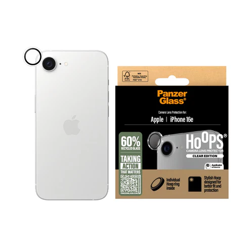 PanzerGlass Camera Lens Protector Hoops iPhone 16e - Clear - Image 2