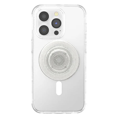 PopSockets - PopGrip For MagSafe with Magnetic Ring Adapter Clear - Clear Glitter - Image 3