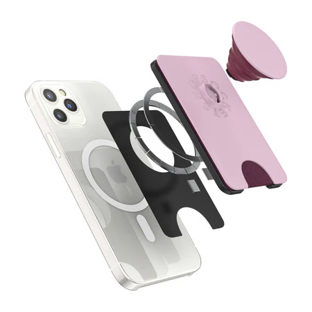 PopSockets PopWallet+ for MagSafe with Magnetic Ring Adapter - Blush Pink - Image 3