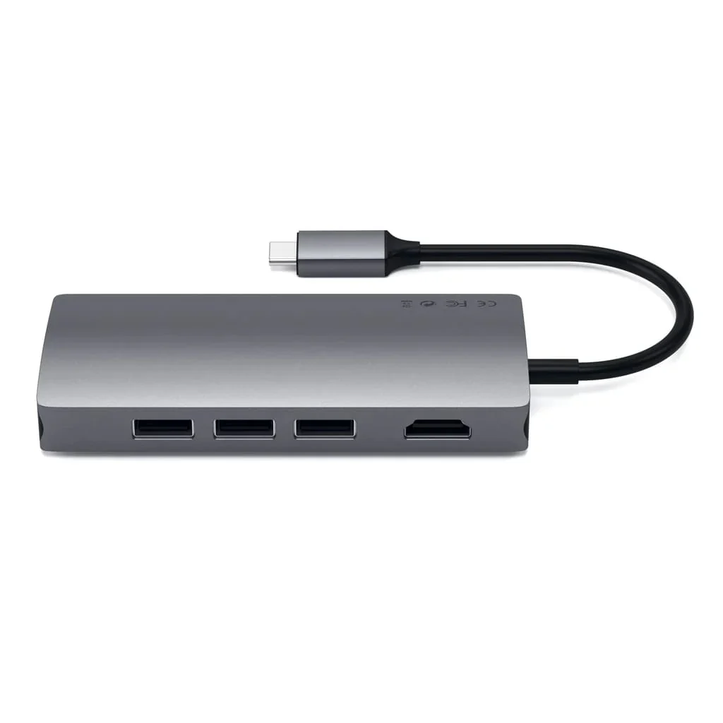Satechi USB-C Multiport Adapter V2 (Ethernet/HDMI 4K/USB3.0/SD&Micro/USB-C) - Space Gray - Image 5