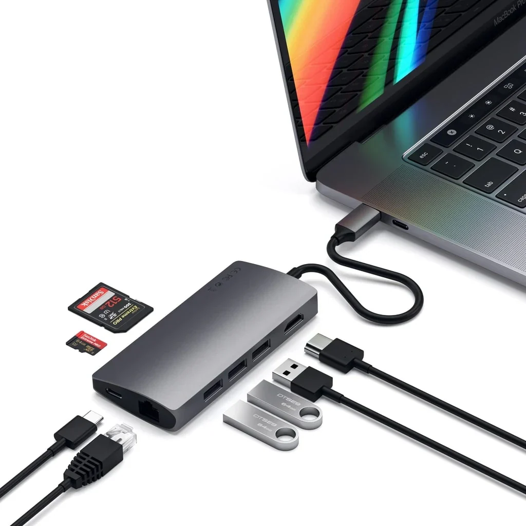 Satechi USB-C Multiport Adapter V2 (Ethernet/HDMI 4K/USB3.0/SD&Micro/USB-C) - Space Gray - Image 7