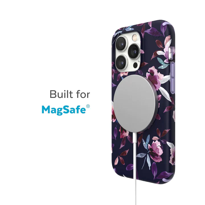 Speck Presidio Printed Edition Case with MagSafe for 14 Pro - Violet Floral - Image 3