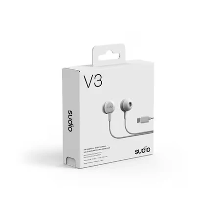 Sudio V3 Wired Earbuds - Grey White - Image 2