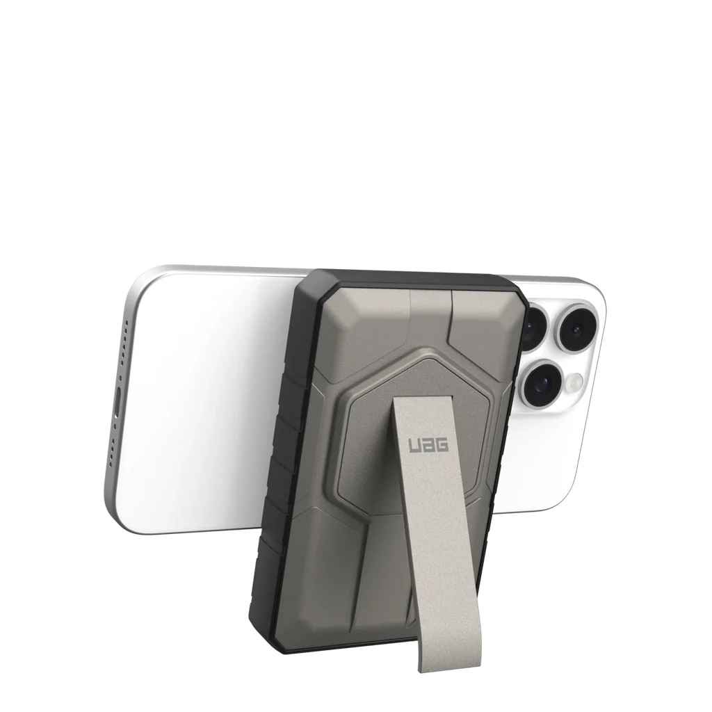 UAG Rugged Battery Pack with Kickstand for MagSafe 10K mAh 20W - Black/Titanium - Image 4